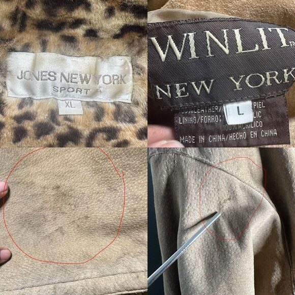 Vintage Jones New York Sport Coat Women’s Large Suede Leather Penny Lane 90s - Picture 11 of 11